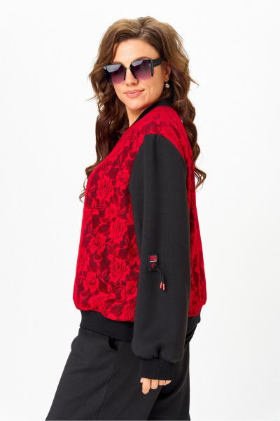 Бомбер, брюки Solomeya Lux 946/449В черный_с_красным - фото 7