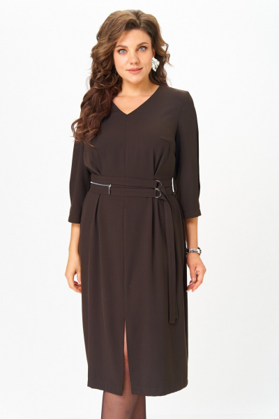 Платье ANASTASIA MAK 1294 коричневый - фото 13