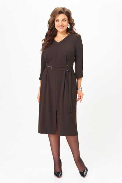 Платье ANASTASIA MAK 1294 коричневый - фото 7