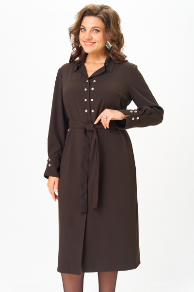 Платье ANASTASIA MAK 1296 коричневый - фото 12