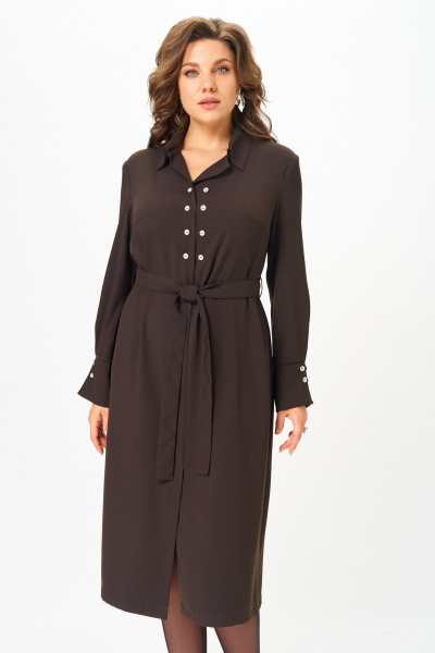 Платье ANASTASIA MAK 1296 коричневый - фото 11