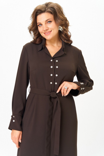 Платье ANASTASIA MAK 1296 коричневый - фото 2