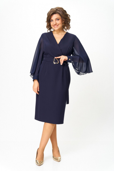 Платье ANASTASIA MAK 1299 синий - фото 6