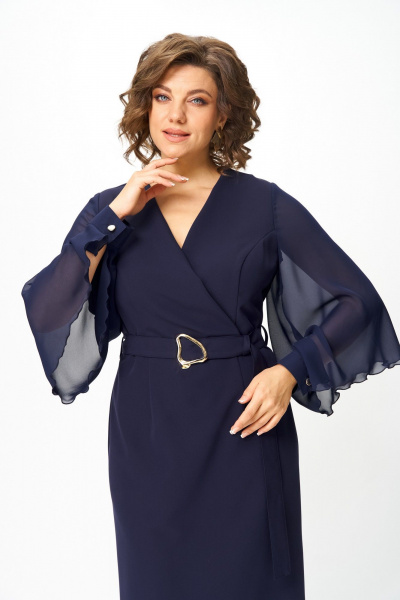 Платье ANASTASIA MAK 1299 синий - фото 3