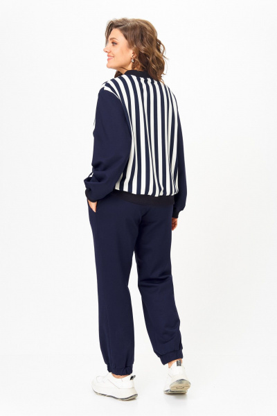 Бомбер, брюки Solomeya Lux 946/449D синий_с_белым_полоска - фото 10