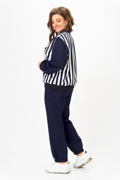 Бомбер, брюки Solomeya Lux 946/449D синий_с_белым_полоска - фото 8