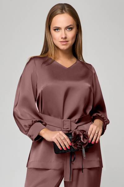 Блуза, брюки Мишель стиль 1160-1 шоколадный - фото 9