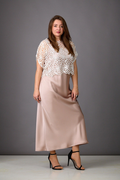 Накидка, платье Rosheli 1166 молочный/бежевый - фото 2