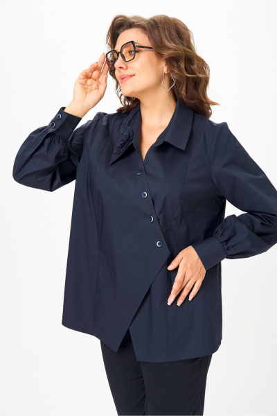 Блуза Michel chic 789 дымчато-синий - фото 6