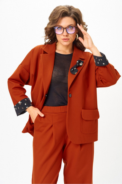 Брюки, жакет Michel chic 1437 терракот - фото 6