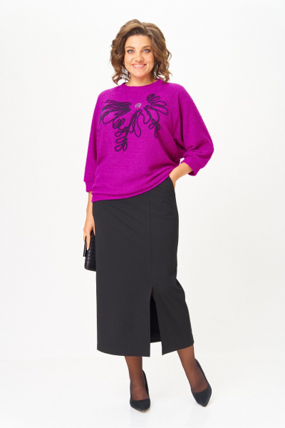 Джемпер, юбка Michel chic 1407 пурпурный_черный - фото 1