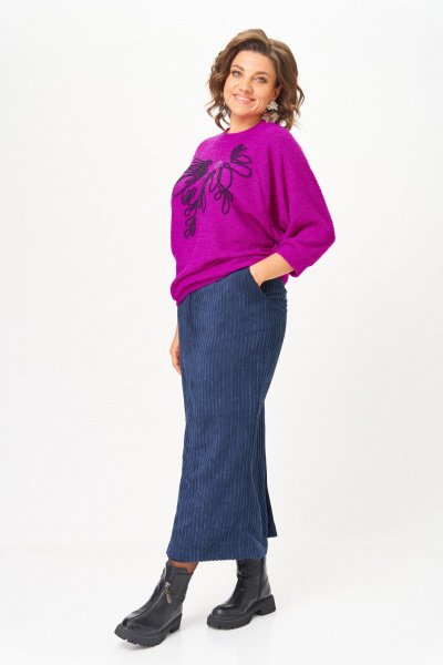 Джемпер, юбка Michel chic 1442 пурпурный, синий - фото 3