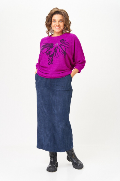 Джемпер, юбка Michel chic 1442 пурпурный, синий - фото 1