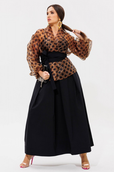 Туника, юбка Anastasia 1162.1 кофе/черный - фото 7