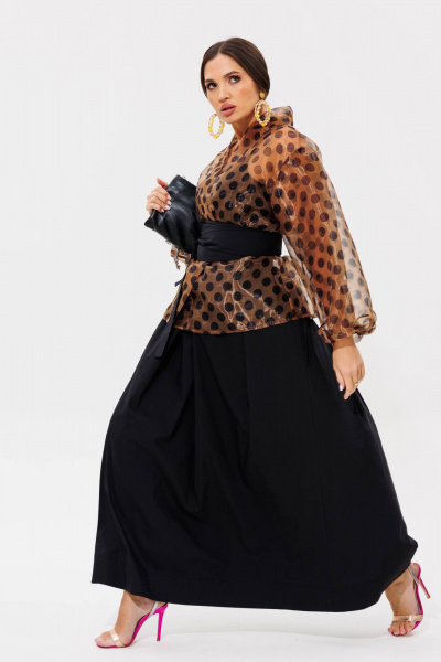 Туника, юбка Anastasia 1162.1 кофе/черный - фото 6
