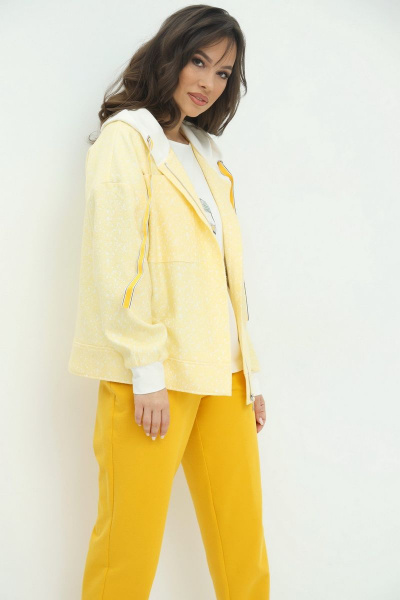 Блуза, бомбер, брюки Магия моды 1874 желтый - фото 1