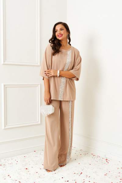 Блуза, брюки Beautiful&Free 6396 латте - фото 5