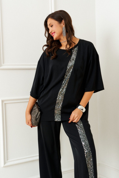 Блуза, брюки Beautiful&Free 6396 черный - фото 7
