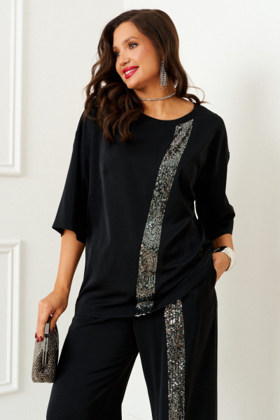 Блуза, брюки Beautiful&Free 6396 черный - фото 6