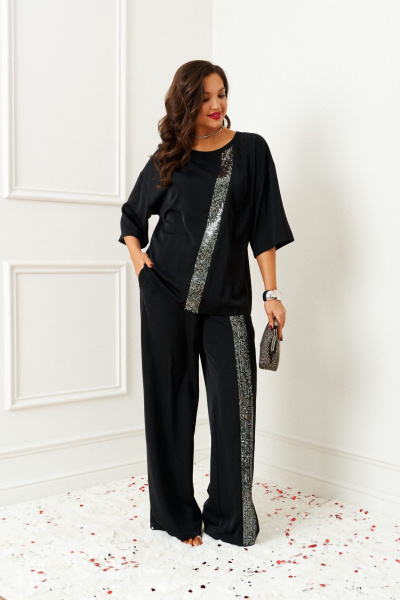 Блуза, брюки Beautiful&Free 6396 черный - фото 2
