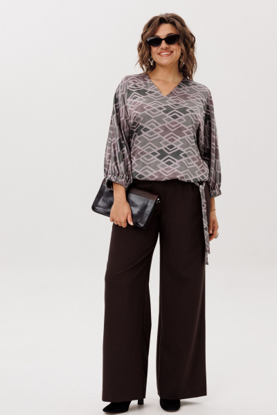 Брюки Anelli 1702 блестящий каштан - фото 5