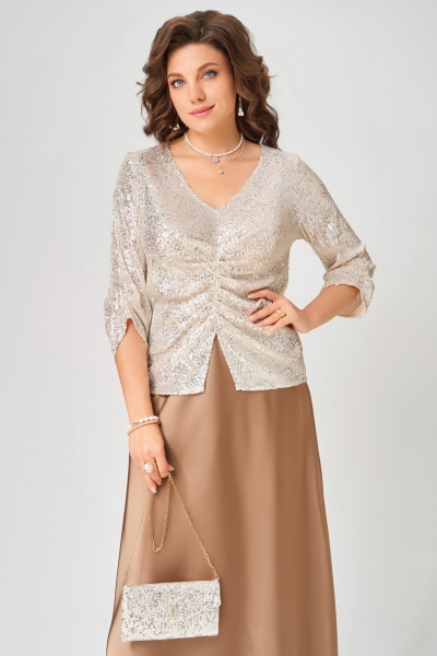 Блуза, юбка Fita 3211 золотисто-бежевый - фото 6