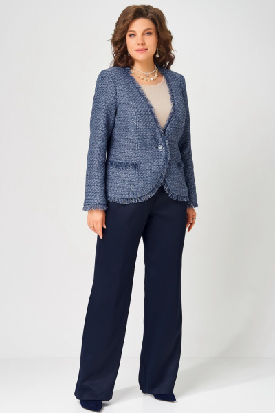 Брюки, жакет, топ Fita 4056 бежево-синий - фото 2
