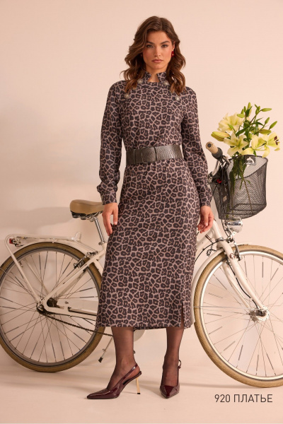 Платье NiV NiV fashion 920 серый-леопард - фото 3