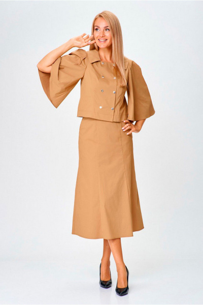 Жакет, юбка Gamma Gracia 769 бежевый - фото 4