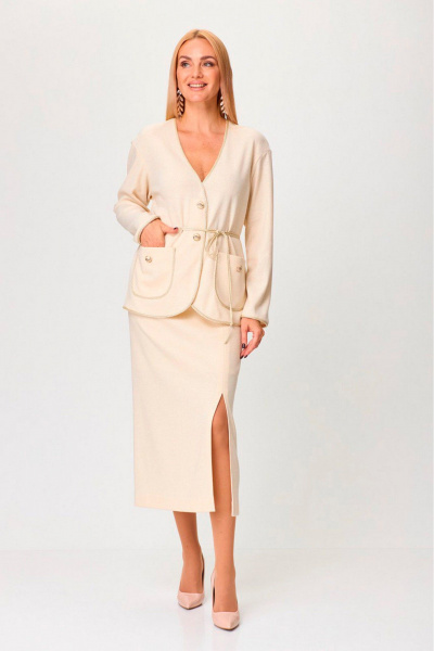 Жакет, юбка Gamma Gracia 792 кремовый - фото 3