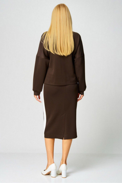 Джемпер, юбка Gamma Gracia 888 коричневый_белый - фото 5