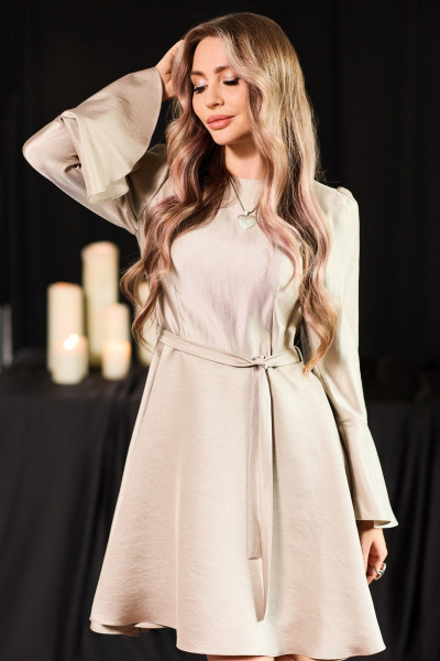 Платье Golden Valley 44276 бежевый - фото 3