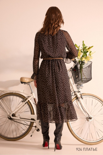 Платье NiV NiV fashion 924 чёрный_в_белый_горошек - фото 6