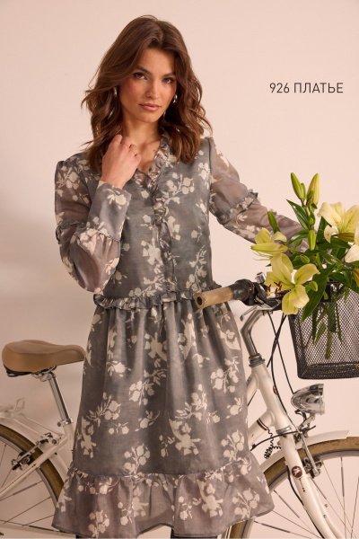 Платье NiV NiV fashion 926 серый - фото 3