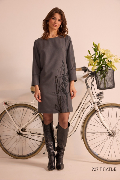 Платье NiV NiV fashion 927 серый - фото 1