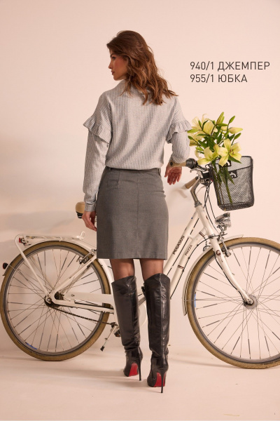 Джемпер NiV NiV fashion 940/1 светло-серый - фото 9