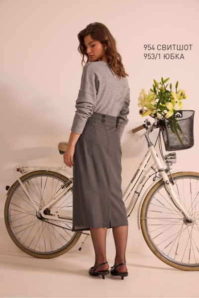 Юбка NiV NiV fashion 953/1 серый - фото 5