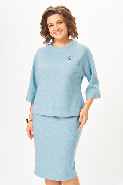 Блуза, юбка Bonna Image 757/7 голубой - фото 8