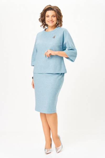 Блуза, юбка Bonna Image 757/7 голубой - фото 2