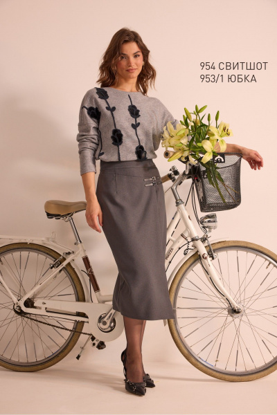 Свитшот NiV NiV fashion 954 серый - фото 5