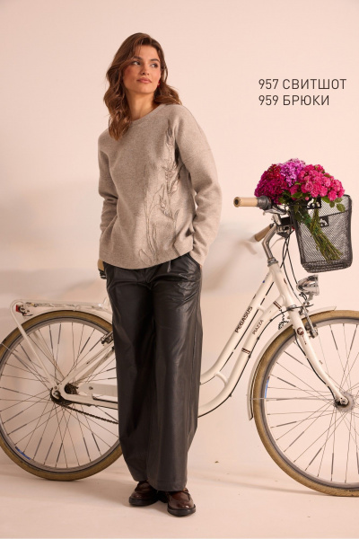 Свитшот NiV NiV fashion 957 бежевый-меланж - фото 3