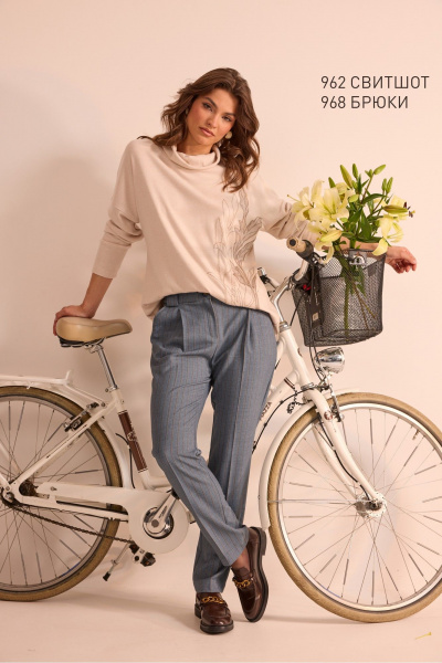 Свитшот NiV NiV fashion 962 светло-бежевый - фото 8