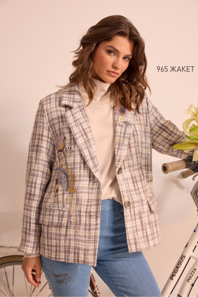 Жакет NiV NiV fashion 965 меланжевый - фото 3