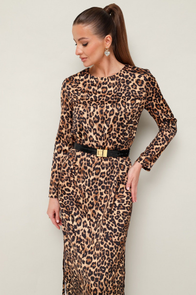 Миди-платье из струящейся ткани с анималистичным принтом PUR PUR 11-247/4 - фото 2