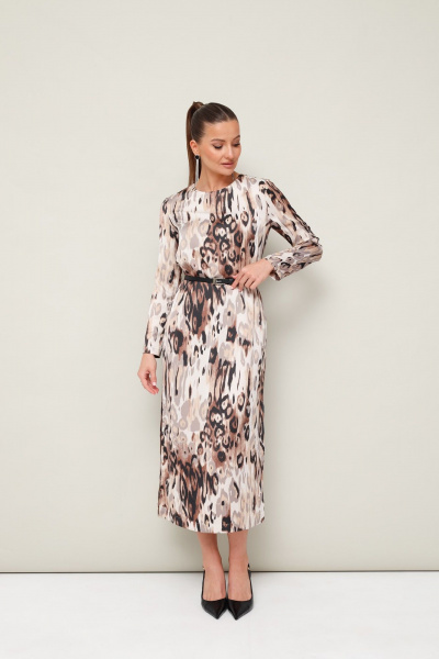 Нарядное миди платье с абстрактным принтом и блестящим эффектом PUR PUR 11-247/6 - фото 2