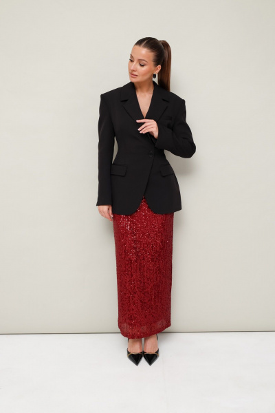 Юбка из пайеток с поясом на резинке и полуприлегающим силуэтом PUR PUR 11-255/2 - фото 3