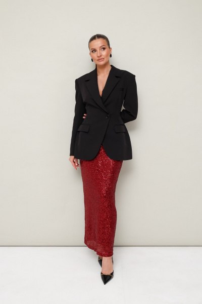 Юбка из пайеток с поясом на резинке и полуприлегающим силуэтом PUR PUR 11-255/2 - фото 2