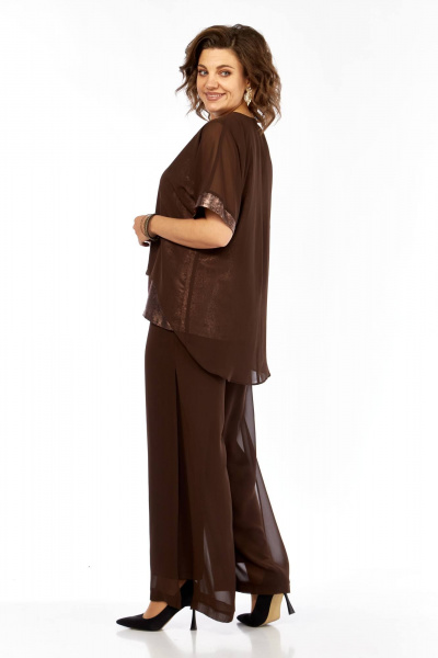 Блуза, брюки БагираАнТа 1080 коричневый+золото - фото 6