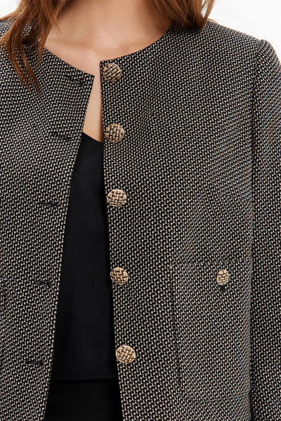 Жакет Nelva 1886 черно-кремовый жаккард - фото 3