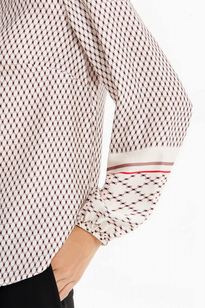 Блуза Nelva 23485 кремовый принт - фото 5